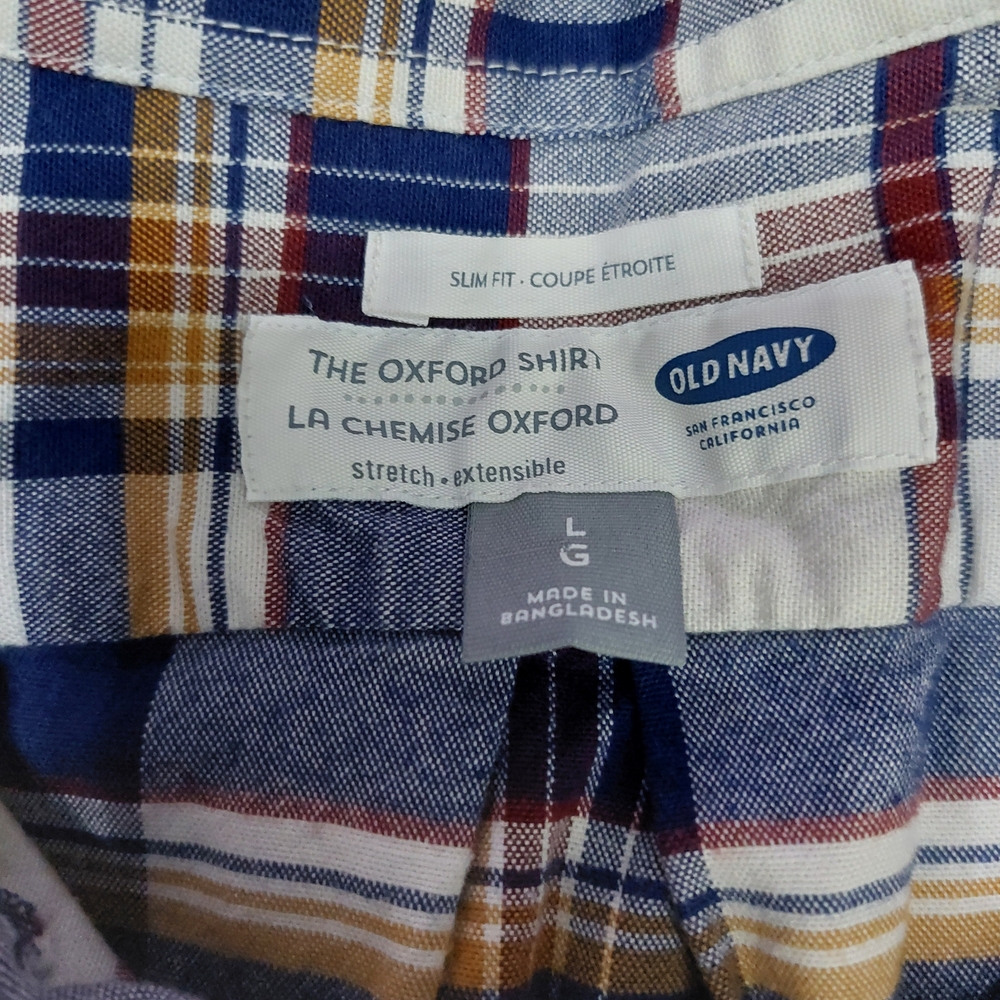Old Navy Men's Plaid Button-Down Shirt Large - Picture 2 of 4